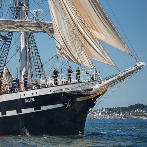 Le Belem entrant dans le golfe du Morbihan
