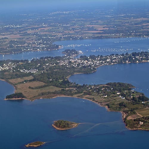 Vue aérienne de l'île aux Moines